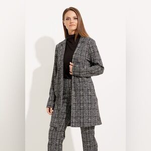 Joseph Ribkoff | Plaid Open Front Blazer Jacket | Size 12